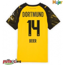 Camiseta Borussia Dortmund Maximilian Beier #14 Primera Equipación para mujer 2025-26 manga corta